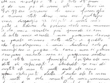 Lettera di N., ragazza di 19 anni