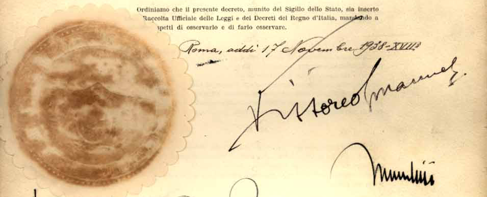 Provvedimenti legislativi italiani antiebraici (1938)