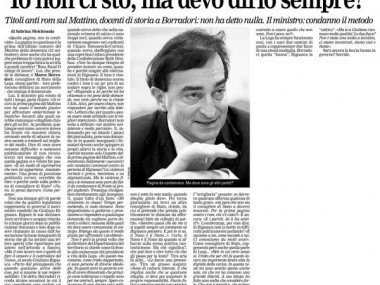 &quot;Io non ci sto, ma devo dirlo sempre?&quot;, La Regione Ticino, 17 setttembre 2010