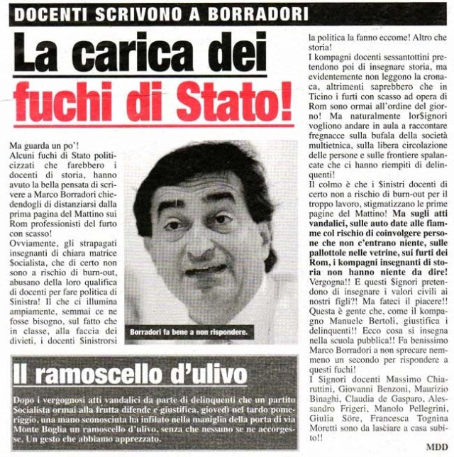 &quot;La carica dei fuchi di Stato!&quot;, Il Mattino della Domenica, 17 settembre 2010