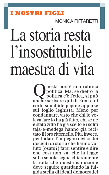 &quot;La storia resta l&#039;insostituibile maestra di vita&quot;, Il Caffè, 10 ottobre 2010