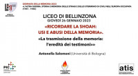2023 - Giornata della memoria - «La trasmissione della memoria: l’eredità dei testimoni»