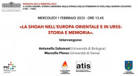 2023 - Giornata della memoria - «La Shoah nell&#039;Europa orientale e in Unione Sovietica: storia e memoria»