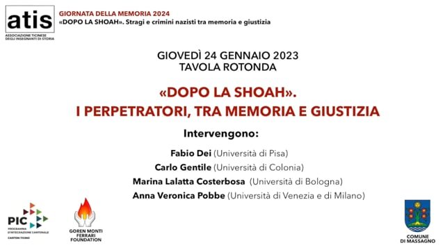 GM24 - «Dopo la Shoah. I perpretatori, tra memoria e giustizia» - Tavola rotonda