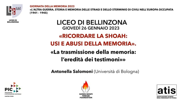 2023 - Giornata della memoria - «La trasmissione della memoria: l’eredità dei testimoni»