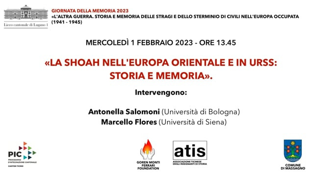 2023 - Giornata della memoria - «La Shoah nell&#039;Europa orientale e in Unione Sovietica: storia e memoria»